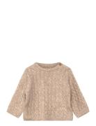 Mango Cable-Knit Sweater Beige