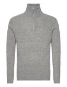 Lindbergh Lambswool Half Zip Knit Over Co Grå