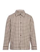 Mango Checked Print Shirt Brun