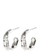 Pilgrim Bathilda Organic Shaped Hoop Earrings Silver-Plated Silver