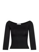 Mango Three-Quarter Sleeve T-Shirt Svart