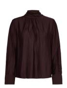 Mango Textured Blouse With Foulard Burgundy