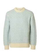 Selected Slhremi Ls Knit Relaxed Crew Neck Blå