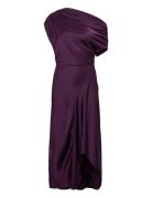 Mango Asymmetrical Satin Dress Lila