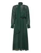 Mango Printed Dress With Foulard Grön