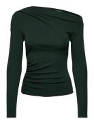 Mango Long-Sleeved T-Shirt With Asymmetrical Neckline Grön