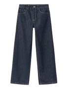 Mango Mid-Rise Rinse-Wash Barrel Jeans Blå