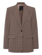 Mango Check Suit Jacket Brun