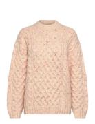 Monki Long Cable Knit Textured Sweater Rosa
