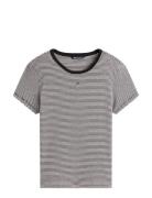 Tommy Jeans Tjw Slim Essential Rib Ss Svart