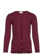 Rosemunde Kids Rkbalta Ls Cardigan W/ Lace Burgundy