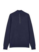 Mads Nørgaard Urban Chase Half Zip Knit Marinblå
