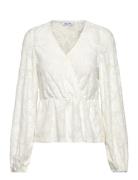 Bubbleroom Structure Floral Top Vit