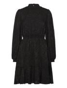 Bubbleroom Jacquard Flounce Dress Svart