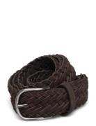 Anderson's Suede Woven Belt Blue - 3,5 Brun