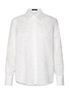 Mango Cotton Shirt With Pearl Detail Vit