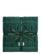 Lexington Home Velour Logo Towel 50X70 Set Of 4 Juniper Grön