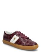 Lauren Ralph Lauren Janson Ii Croc-Embossed Leather Sneaker Burgundy
