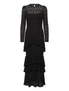 Bubbleroom Frill Long Sleeve Maxi Dress Svart