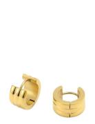 Timi Of Sweden Ruby - Triple Huggie Hoop Earrings Stainless Steel Guld