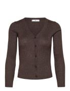 Mango Ribbed Knitted Cardigan Brun