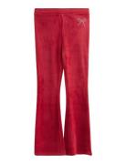 Lindex Trousers Flare Velour Holiday Röd