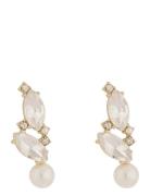 SNÖ Of Sweden Noctelle Navette Pearl Pendant Ear G/White - Guld