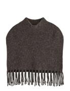 Lindex Scarf Poncho Petra W Fringe Brun