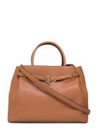 Lauren Ralph Lauren Leather Large Blaike Satchel Brun