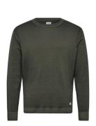 C.P. Company Merino Wool Fast Dyed Crew Neck Logo Knit Khaki Green