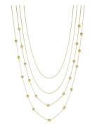 Bud To Rose Bead Layer Necklace Gold Guld