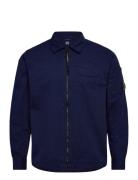 C.P. Company Organic Gabardine Zipped Overshirt Marinblå