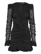 ROTATE Birger Christensen Printed Long-Sleeve Dress Svart